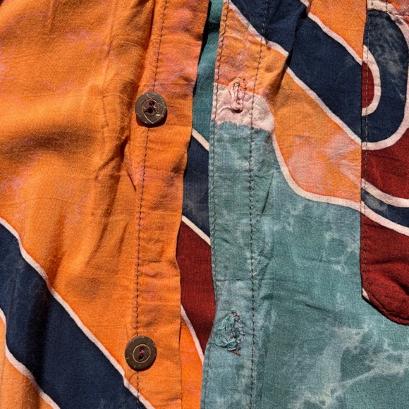 Vintage 90s Batik Button Up Beach Shirt - Picture 3 of 4